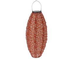 Buitenlamp - Buitenverlichting - Lampion - Solar Tuinverlichting - Long Oval - 45 cm - rood - lampionnen voor buiten