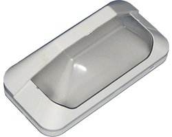 Buitenlamp Hufterproof PERLA LED 3,3 WATT met bewegingsmelder, opalen niet doorzichtige lichtkap en GRIJZE rand