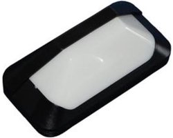 Buitenlamp Hufterproof PERLA LED 3,3 WATT met bewegingsmelder, opalen niet doorzichtige lichtkap en ZWARTE rand