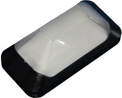 Buitenlamp Hufterproof TOPAZIO LED 6,6 WATT met lichtsensor, opalen niet doorzichtige lichtkap en ZWARTE rand