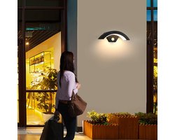 Buitenlamp met bewegingssensor - buitenlamp - Waterdichte lamp met bewegingssensor - Zwart - Lampenkap van aluminium/polycarbonaat