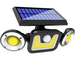 Buitenlamp met bewegingssensor – Buitenverlichting Zonne Energie – Sensor – Solar – Dag Nacht Sensor – 100 LEDS – Zwart – Zeer veel licht