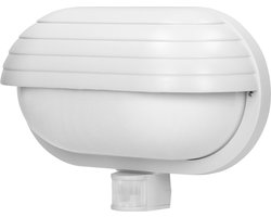 Buitenlamp met bewegingssensor MUSAM - Tuinverlichting 180° - Wandlamp buiten - Buitenverlichting met IP44 - Muurlamp 230 Volt voor max. 60 Watt - Wit