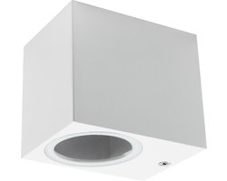 Buitenlamp SQUARE-W - Tuinverlichting - Buitenverlichting met IP44 - Muurlamp 1x GU10 - Wandlamp buiten - Wit