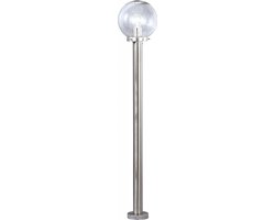 Buitenlantaarn Globo BOWLE II - Modern edelstaal staand - Heldere glazen bol
