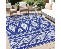 Buitenmat Waterdicht - Terraskleed Keerbaar - Buiten Leven - Gerecycled Materiaal - 152x244cm - Blauw