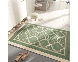 Buitenmatten - entreematten - buitenmat - wasbare voordeur matten - antislip, absorberende entreematten - deurmatten - vloermatten - geschikt voor woningen, garages, keukens en wasruimtes - Groen - 50*80cm