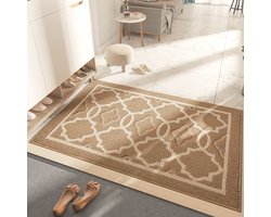 Buitenmatten - entreematten - buitenmat - wasbare voordeur matten - antislip, absorberende entreematten - deurmatten - vloermatten - geschikt voor woningen, garages, keukens en wasruimtes - Kaki - 50*80cm