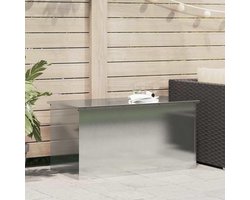 Buitenopbergbox - Tuinbox Dekbox - Tuin Terras Balkon - Roestvrij Staal - 100x50x50cm - Zilver
