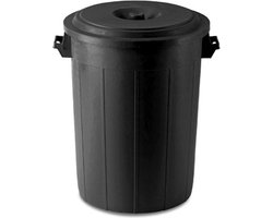 Buitenprullenbak - 70 liter - Afvalbak buiten - Afvalton met deksel - Vuilnisbak - Afvalemmer - Zwart