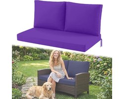 Buitenschommelkussens - Terraskussens Loveseat - Comfortabel Zitten - Waterafstotend Polyester - 44x24x4 inch - Paars