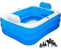 Buitenspa - Opblaasbare Jacuzzi - Voor 4-6 Personen - Inclusief Verwarming en Bubbels - Weerbestendig Materiaal