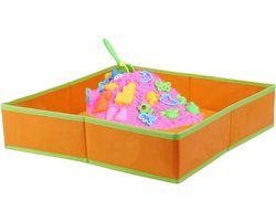 Buitenspeeltafel - Zintuiglijke tafel Speelblad - Buiten spelen - Opvouwbaar en waterdicht - 50x50x9cm - Oranje