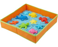 Buitenspeeltafel - Zintuiglijke tafel Speelblad - Buiten Spelen - Opvouwbaar Ontwerp - 40x40x9cm - Oranje