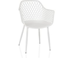 Buitenstoel - Tuinstoel Kuipstoel - Ontspannen Buiten Zitten - Scandinavisch Design - 50 x 56 x 50 cm - Wit
