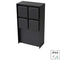 Buitenstopcontact op Zuil - IP44 Waterdicht - 4 Stopcontacten