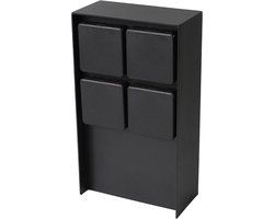 Buitenstopcontact op zuil - IP44 waterdicht - 4 stopcontacten - Mat zwart