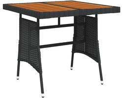 Buitentafel 70x70x72 cm van poly rattan en acaciahout - Elegante en duurzame eettafel voor tuin en terras