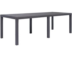 Buitentafel Kunststof - Rotanlook Tafel - Buiten Eten - Weerbestendig Design - 220 x 90 cm - Bruin