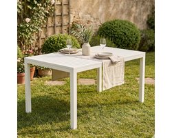 Buitentafel Rechthoekig - Eettafel Tuin - Buiten Dineren - 100% Gemaakt Italië - 150 x 90 x 72 cm - Wit