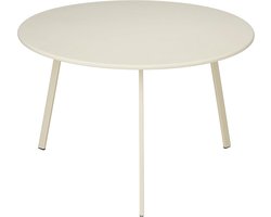 Buitentafeltje Rond - Koffietafel Buiten - Genieten van de Tuin - Stabiele Constructie - 38 x 61 cm - Creme