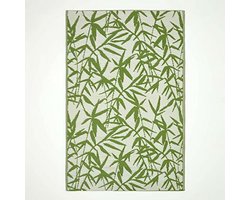 Buitentapijt Botanisch - Tuinvloer Mat - Buiten Leven - Gerecycled Materiaal - 180 x 270 cm - Wit Groen