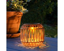 Buitenverlichting Op Zonne-Energie - Tuinverlichting Op Zonne-Energie - Hangend - Waterdicht - Rotan - Geschikt voor Balkons, Veranda's, Paden, Patio's, Campings - 1 Stuk