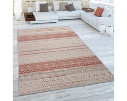 Buitenvloerkleed geometrisch patroon rood 200x290cm - weerbestendig & onderhoudsvriendelijk