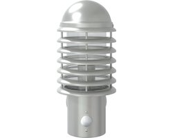 Buitenwandlamp met sensor roestvrij staal zilverkleurig