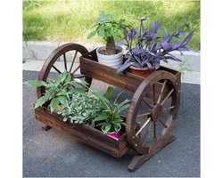 Buitenwerktafel - Tuinmeubel - Planten verzorgen - Met wielen - 70 x 48 cm - Bruin