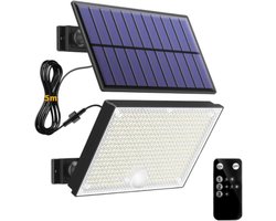 Buitenzonnelamp - 400 LED's - 3 standen met bewegingssensor - IP65 buitenverlichting met 5 m kabel voor tuinen en garages-Type D