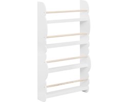 BukkitBow - Boekenkast voor Kinderen - Speelgoedkast / Boekenrek Kind – Houten Kast met Boekenplanken - Geschikt voor Kinderkamer - (60X14,5X98CM) - Wit