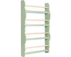 BukkitBow - Boekenkast voor Kinderen - Speelgoedkast / Boekenrek Kind – Houten Kast met Boekenplanken - Geschikt voor Kinderkamer - (60X14,5X98CM) - Groen
