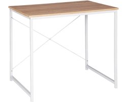 BukkitBow - Bureau / Computertafel (80X70X60CM) - Wit met Licht Hout