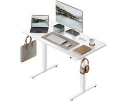 BukkitBow - Elektrisch Verstelbaar Bureau - 3 Memory Standen - Zit-Sta Bureau - 80x48cm (Wit)