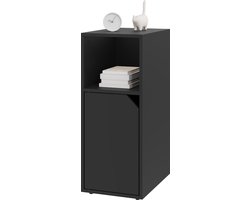 BukkitBow - Nachtkastje met Opbergruimte - Modern Design - 25X35X62CM - Zwart