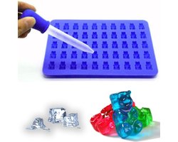 BukkitBow - Siliconen Gummy Bear Mal – Chocoladevorm – Gelatine vorm – Snoep Maker – Ijsvormpjes – Gelei mal - Donker Blauw