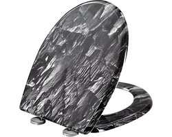 BukkitBow - Toiletbril met Softclose - Toiletbril / Toiletzitting met Print - Antibacterieel - Moderne Steen