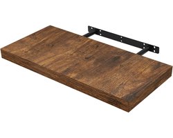 BukkitBow - Zwevende Wandplank - 10 kg Laadvermogen - Diverse Maten van 25-120cm - Muur Montage - Rustiek Bruin Hout - 40cm