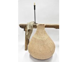 Bulawayo mand - Knoflookmand H 54cm Ø 49 cm - garlic gourd basket - vloermand - Handgemaakt / Handmade - Naturel - Woonaccessoires - Fairtrade - Afrika Zimbabwe - Interieur sober Landelijk Sfeervol Uniek - Decoratief (4)