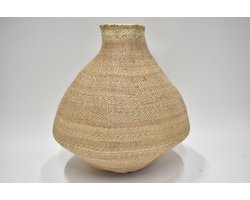 Bulawayo mand - Knoflookmand Hoog 55 Ø 58 cm- garlic gourd basket - vloermand - Handgemaakt / Handmade - Naturel - Woonaccessoires - Fairtrade - Afrika Zimbabwe - Interieur sober Landelijk Sfeervol Uniek - Decoratief (3)
