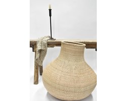 Bulawayo mand - Knoflookmand XXL Hoog 59 cm Ø 55cm - garlic gourd basket - Handgemaakt / Handmade - Naturel - Woonaccessoires - Fairtrade - Afrika Zimbabwe - Interieur sober Landelijk Sfeervol Uniek - Decoratief (1)