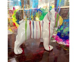 Bulldog Standbeeld Standbeeld Dier Sculptuur Figuur Home Decoratie Geschenken Moderne Ornamenten Hars Kunst 34 cm