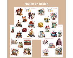 Bullet Journal Stickers - Planner Agenda Stickers - Haken en breien stickers - 4 stickervellen - handwerken - Scrapbook stickers - Deco stickers - wol stickers - volwassenen en kinderen