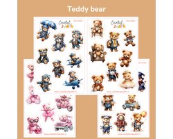 Bullet Journal Stickers - Planner Agenda Stickers - Teddy bear stickers - 4 stickervellen - beer - Scrapbook stickers - Deco stickers - knuffel stickers - volwassenen en kinderen