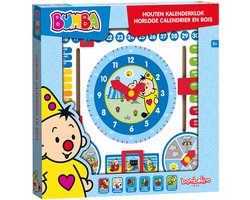 Bumba houten speelgoed kalenderklok leerklok oefenklok - peuter kleuter speelgoed junior - vanaf 3 jaar - Bambolino Toys