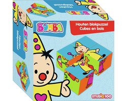 Bumba puzzel - Houten kleurrijke blokpuzzel met 4 blokken