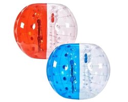 Bumperballen - Opblaasbare bal - Zorb ballen - Bubbelbal - Opblaasbaar - 0 .8mm dik - 2 pak - Volwassenen of kinderen - met rode en blauwe stippen