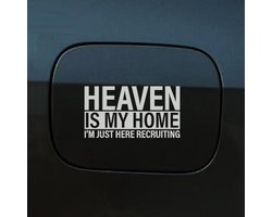 Bumpersticker - Heaven Is My Home - 10x18,4 - Licht Grijs