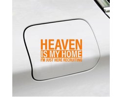 Bumpersticker - Heaven Is My Home - 10x18,4 - Oranje